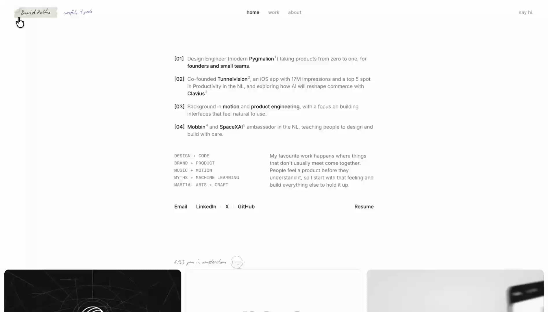 Hidden page in my portfolio